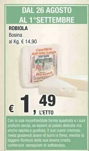 Crai Caseificio Dell' Alta Langa Robiola Bosina offerta