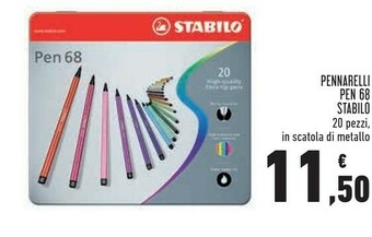 Conad Stabilo 20 Pennarelli Pen 68 In Scatola Di Metallo offerta