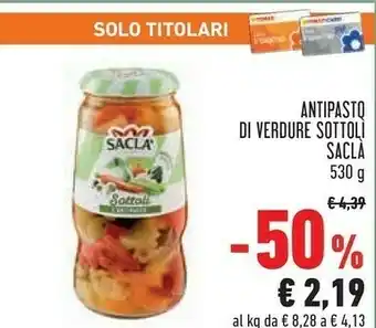 Conad Saclà Sottoli Antipasto Verdure 530 G(ml) offerta