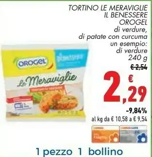 Conad Orogel Tortino Le Meraviglie Il Benessere Di Verdure, Patate Con Curcuma offerta