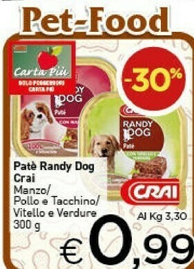 Crai Crai Patè Randy Dog offerta