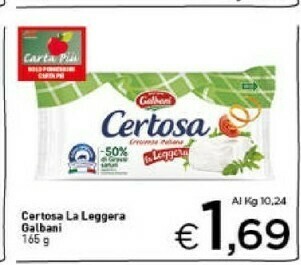 Crai Galbani Certosa offerta