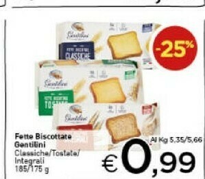 Crai Gentilini Fette biscottate offerta