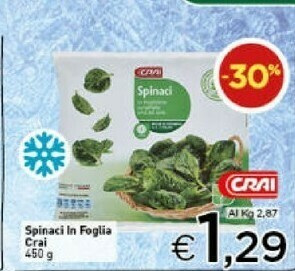 Crai Spinaci offerta