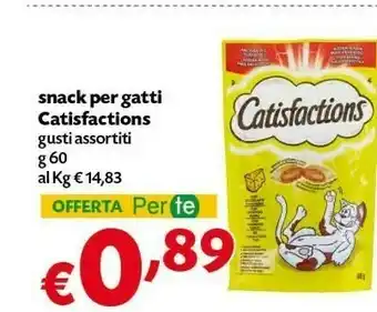 Pam Catisfactions Snack Per Gatti Con Manzo offerta