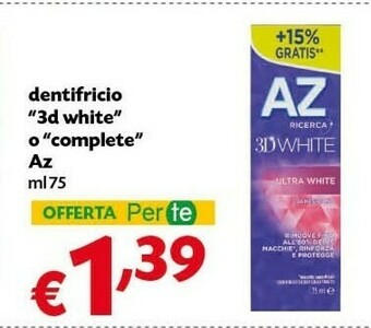 Pam Az Dentifricio 3D White offerta
