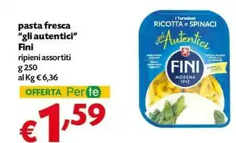Pam Fini - Gli Autentici Ravioli Ricotta E Spinaci 250 G(ml) offerta