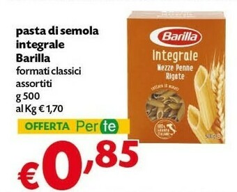 Pam Barilla Integrale Penne Rigate 500 G(ml) offerta