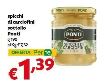 Pam Ponti Spicchi Di Carciofini Sottolio offerta