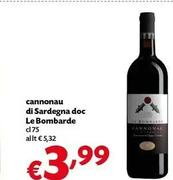 Pam Le Bombarde Cannonau Di Sardegna Doc 750ml offerta