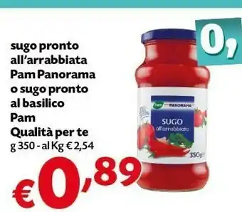 Pam Sugo Pronto All'arrabbiata Pam Panorama offerta