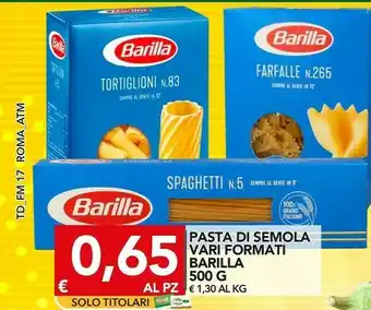 TuoDi Barilla Tortiglioni N.83 500 G(ml) offerta