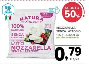 Todis Natura sincera mozzarella senza lattosio offerta