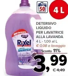 Todis Rixel detersivo liquido per lavatrice alla lavanda offerta