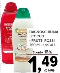 Todis Nouvance bagnoschiuma cocco frutti rossi offerta