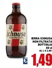 Vivo Supermercati Ichnusa birra non filtrata bottiglia offerta
