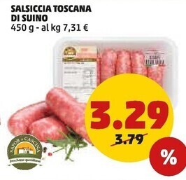 PENNY Sapor di cascina salsiccia toscana di suino offerta
