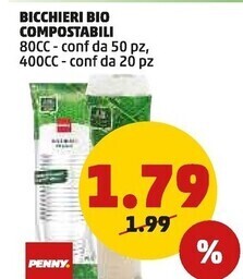 PENNY Penny bicchieri bio compostabili offerta