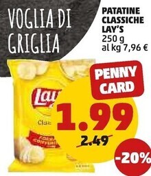 PENNY Lay's patatine classiche offerta