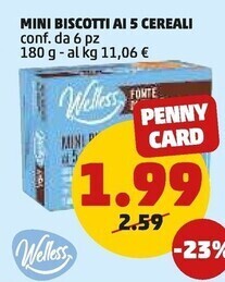 PENNY Welless mini biscotti ai 5 cereali offerta