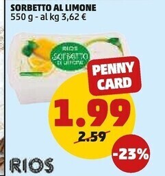 PENNY Rios sorbetto al limone offerta