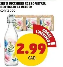 PENNY Set 3 bicchieri cc220 vetro offerta