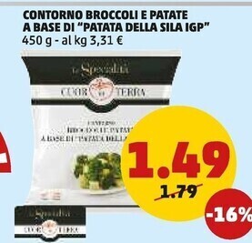 PENNY Cuor di terra contorno broccoli e patate a base di patata della sila igp offerta