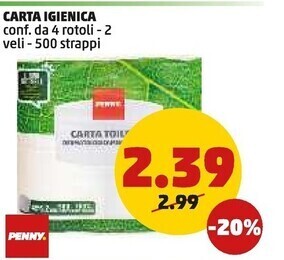 PENNY Penny carta igienica offerta