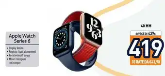 Unieuro Apple Watch Series 6 40 Mm OLED Blu GPS (satellitare) offerta