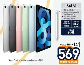 Unieuro Apple Ipad Air offerta