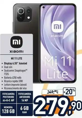 Unieuro Xiaomi Mi 11 Lite offerta
