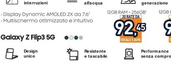 Unieuro Samsung Galaxy Z Fold3 5G 256GB Phantom Black RAM 12GB Display 6,2"/7,6" Dynamic AMOLED 2X offerta