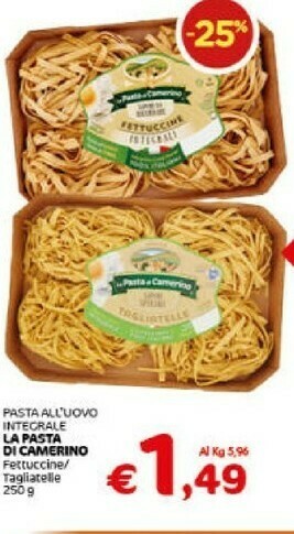 Crai La pasta di camerino Pasta all'uovo offerta