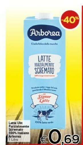 Crai Arborea Latte parzialmente scremato offerta
