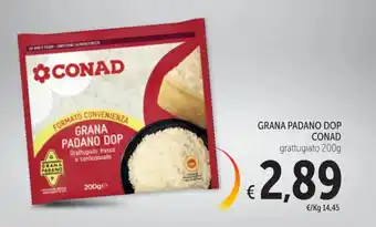 Spazio Conad GRANA PADANO DOP CONAD grattugiato 200g offerta