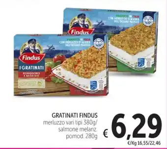 Spazio Conad GRATINATI FINDUS merluzzo vari tipi 380g offerta