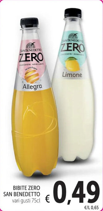 Spazio Conad BIBITE ZERO SAN BENEDETTO vari gusti 75cl offerta