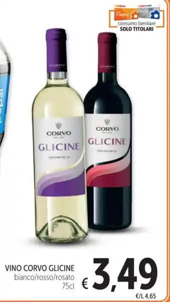 VINO CORVO GLICINE bianco/rosso/rosato 75cl