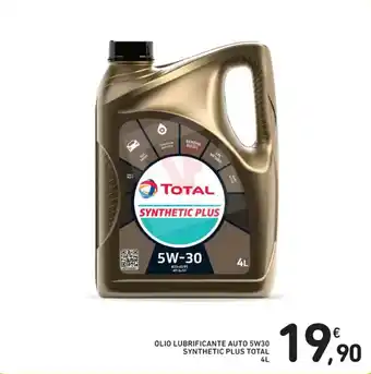 Spazio Conad OLIO LUBRIFICANTE AUTO 5W30 SYNTHETIC PLUS TOTAL 4L offerta