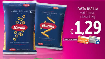 Spazio Conad PASTA BARILLA vari formati classici 1kg offerta