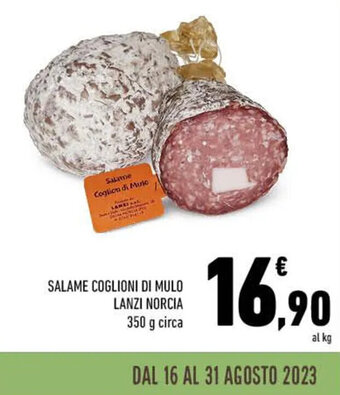 Conad SALAME COGLIONI DI MULO LANZI NORCIA 350 g circa offerta