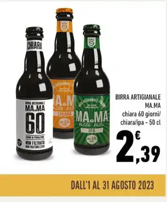 Conad BIRRA ARTIGIANALE MA.MA chiara 60 giorni/ chiara/ipa - 50 cl offerta