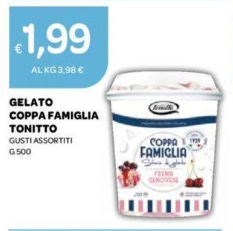 Ekom GELATO COPPA FAMIGLIA TONITTO GUSTI ASSORTITI G 500 offerta