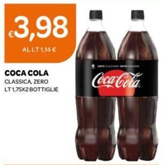 Ekom COCA COLA CLASSICA, ZERO LT 1,75X2 BOTTIGLIE offerta