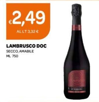 Ekom LAMBRUSCO DOC SECCO, AMABILE ML 750 offerta