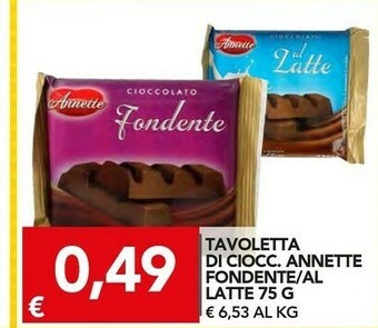 TuoDi Annette Tavoletta Di Cioccolato Fondente 75g offerta