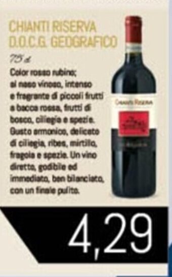Conad CHIANTI RISERVA D.O.C.G. GEOGRAFICO 75 cl offerta