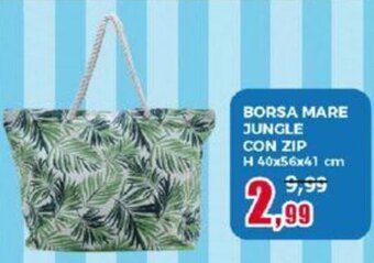BORSA MARE JUNGLE CON ZIP H 40x56x41 cm