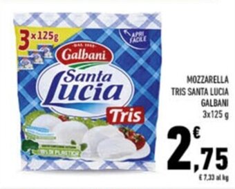 Conad MOZZARELLA TRIS SANTA LUCIA GALBANI 3x125 g offerta