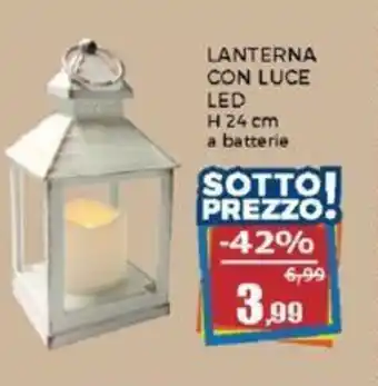 LANTERNA CON LUCE LED H 24 cm a batterie
